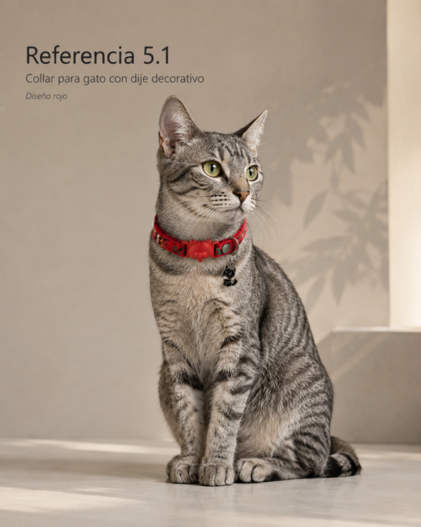 1007ebddf6fecbf78d0c37017328777e6bd4f69524f5805503e2a445a172e81f Collar para Gato con Dije Decorativo Ajustable