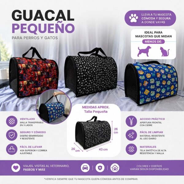 1787185201717 (2) Guacal Semirrígido Pequeño para Perros y Gatos – 43 × 26 × 26 cm