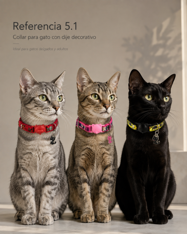 41a2b4b4206f79192e818c696325b31104c24eb5304a160a8a9bc68fd5a2706f Collar para Gato con Dije Decorativo Ajustable