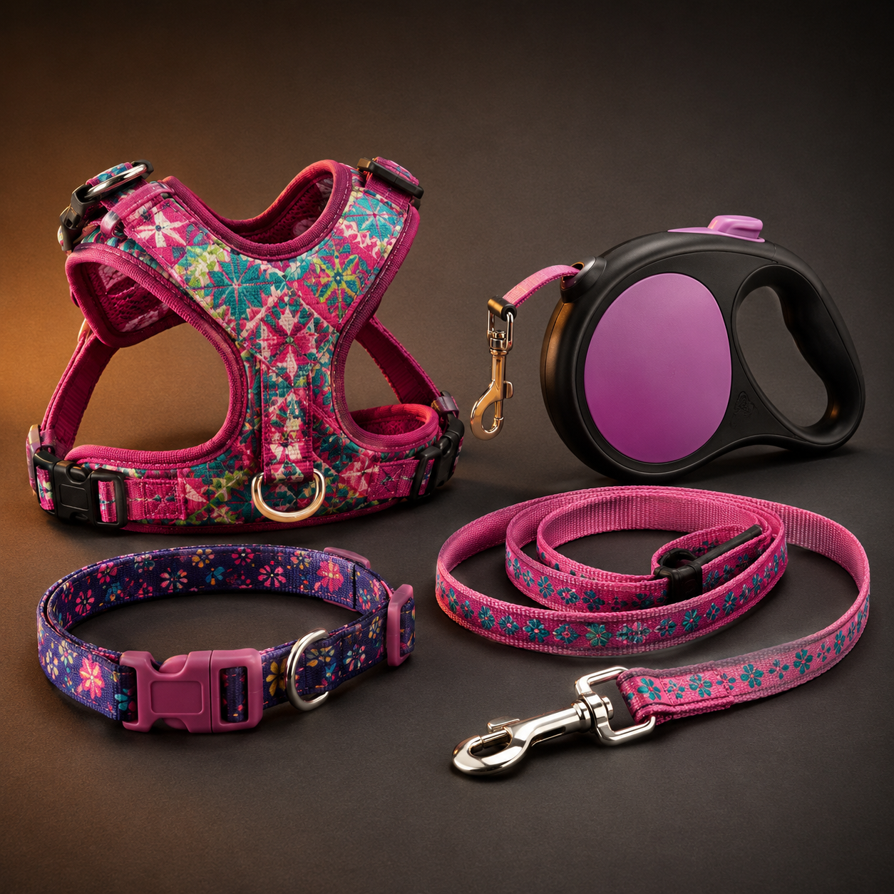 ChatGPT Image 2 sept 2026, 12_47_30 p.m. (1) Arnés Estampado XL para Perros con Correa – Multicolor