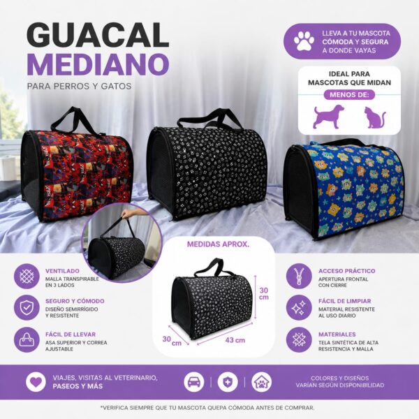 WhatsApp Image 2026-09-02 at 9.30.49 AM Guacal Semirrígido Mediano para Perros y Gatos – 43 × 30 × 30 cm