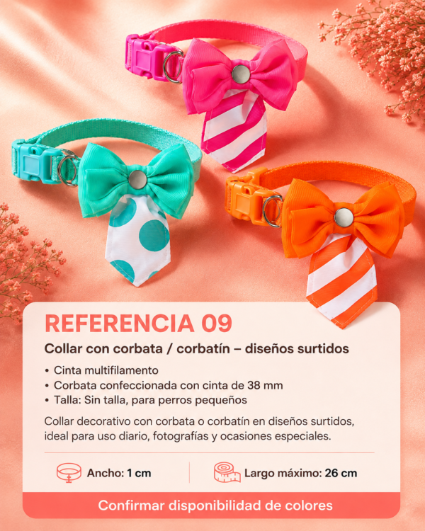 cf3b17ab9dc45dd1f7887dd11c7b090bef234ab69fe40b14cba13937a9a51cf0 Collar con Corbata o Corbatín para Perros Pequeños – Diseños Surtidos
