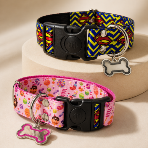 d99f8c29451f860af744a5919e494f0578263b256648cdf919dce5c4d778071c Collar Placa Talla L para Perros con Dije Huella - Estampado