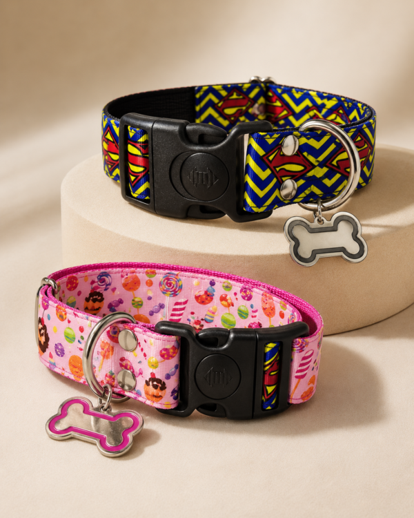 d99f8c29451f860af744a5919e494f0578263b256648cdf919dce5c4d778071c Collar Placa Talla L para Perros con Dije Huella - Estampado