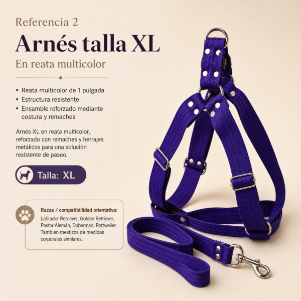 file_000000000c48820e9ea8d698da4238ef Arnés Unicolor XL para Perros con Correa