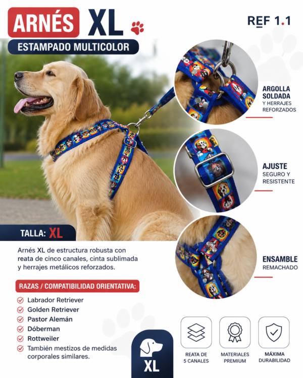 file_00000000b648820eb7108675a7b121ef Arnés Estampado XL para Perros con Correa – Multicolor